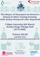 cheese and wine event poster with details as per page